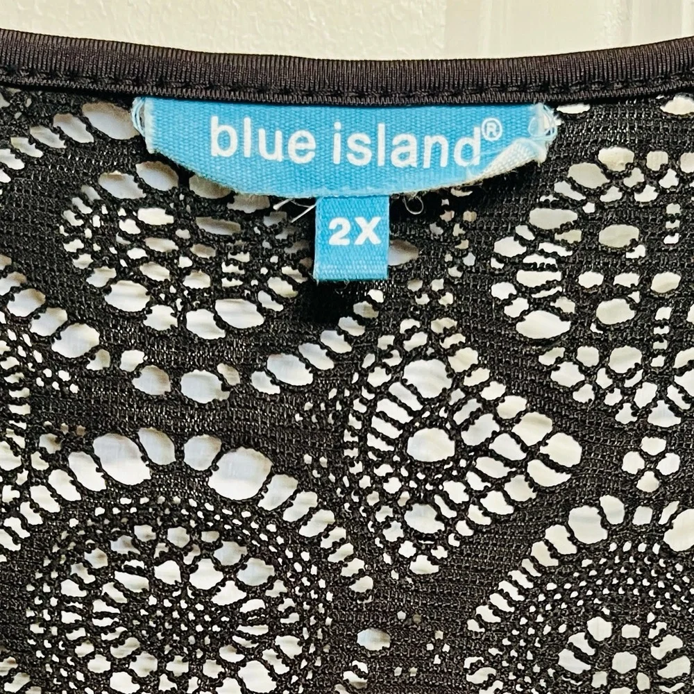 Blue Island Black Lace V-Neck Swim Coverup Plus size 2X